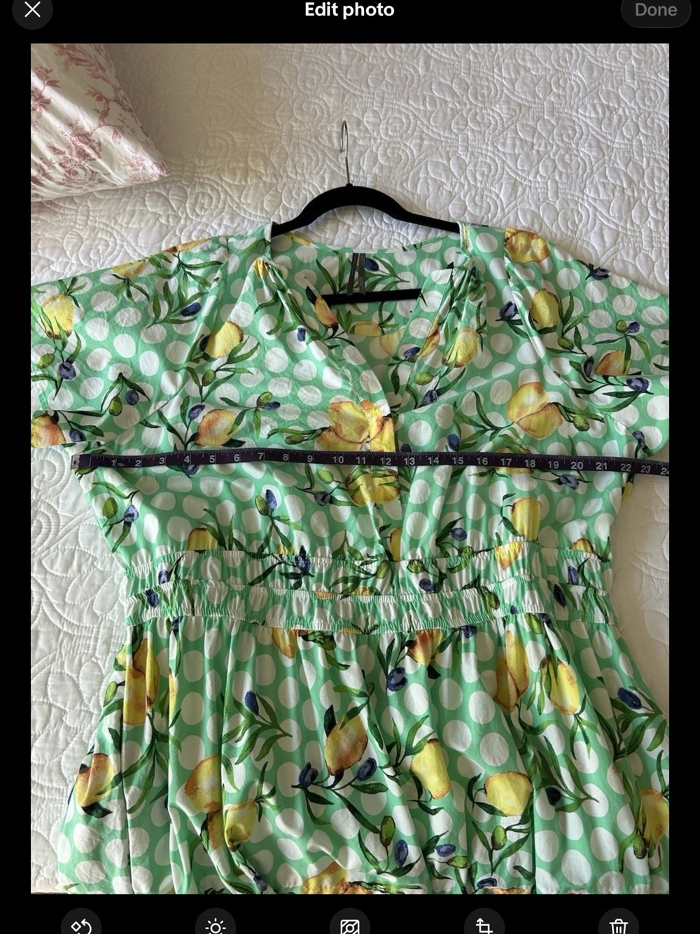 Anthropologie Mint Green Lemon-Print Tiered Maxi Dress - Picture 11 of 15